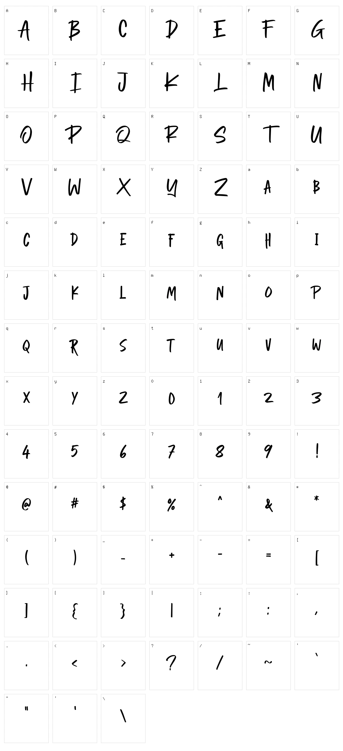 Gonstar Character Set