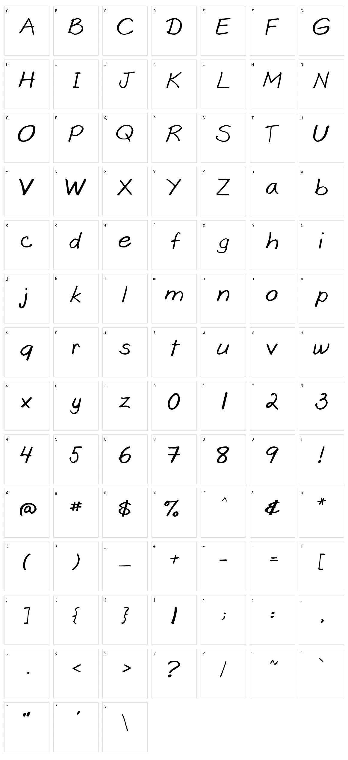 Goobascript Character Set