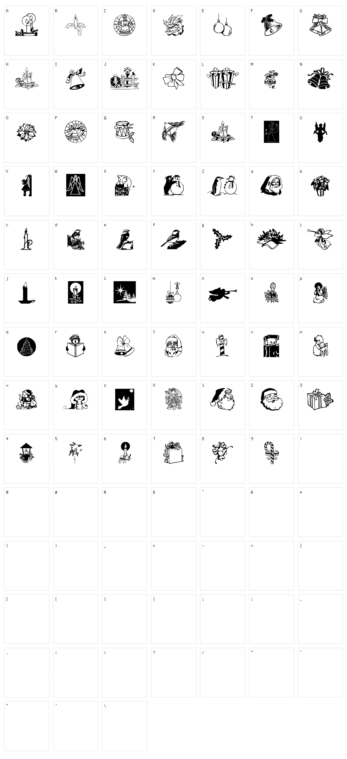 Noel Dingbats Character Set