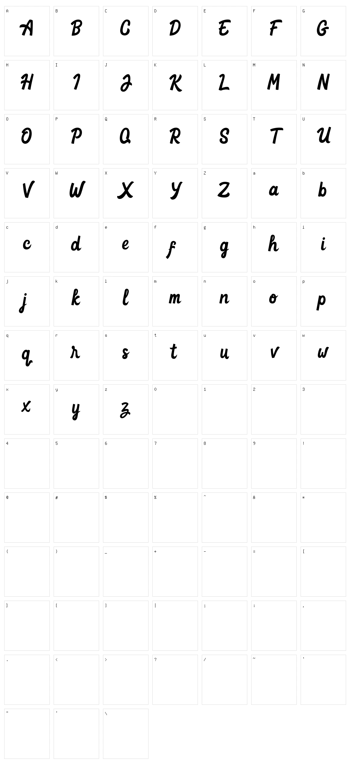 Goteru Character Set
