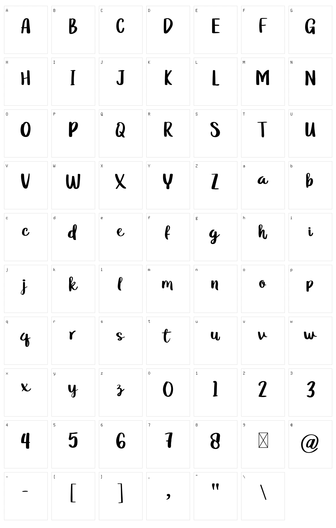 Grabah Character Set