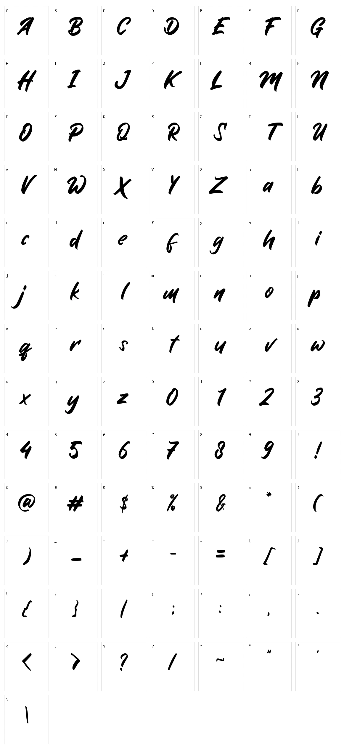 Graby Character Set