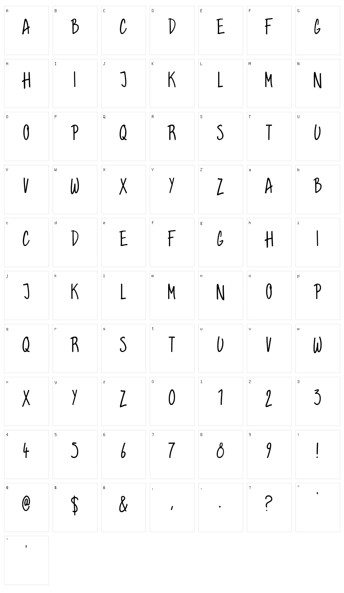 Graham Hand Character Set