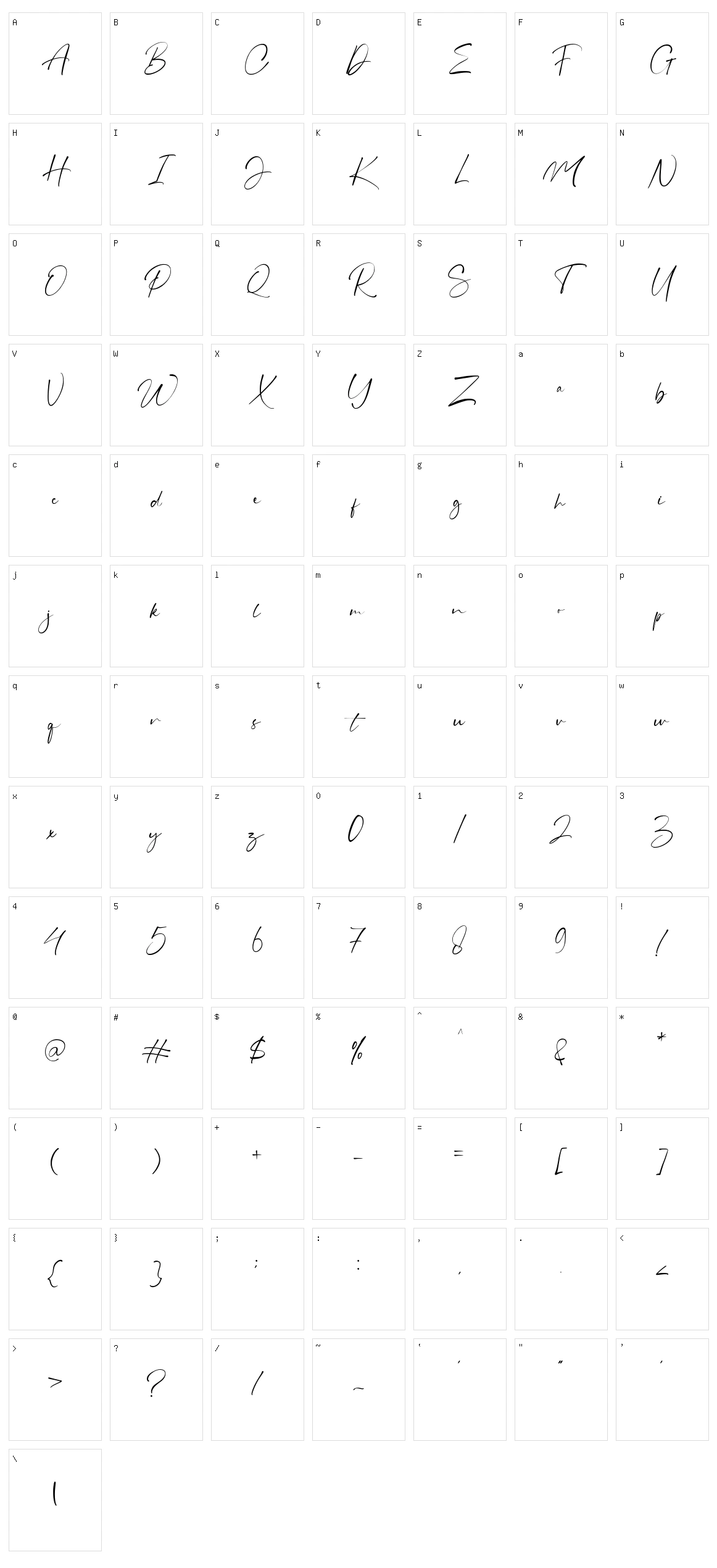 Grahamo Character Set