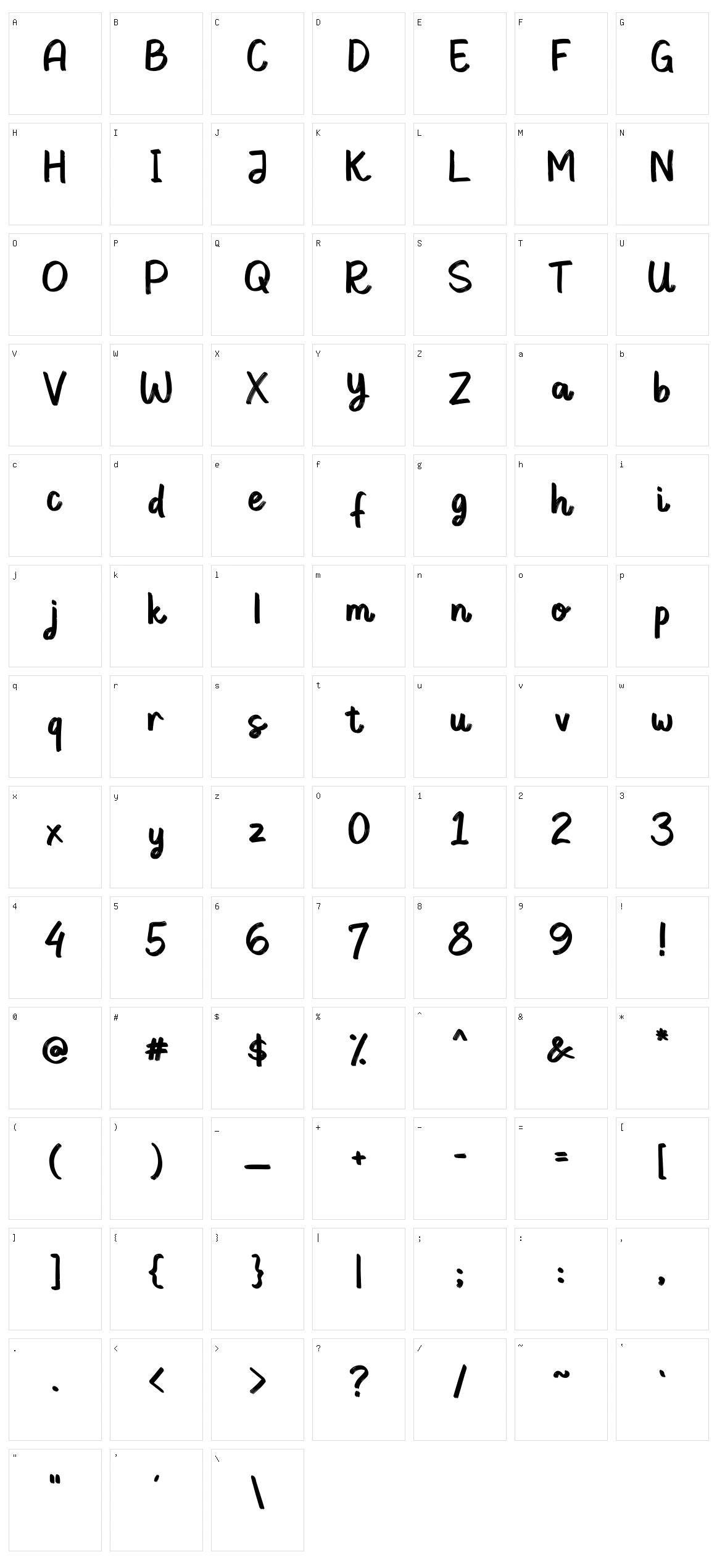 Granada Character Set