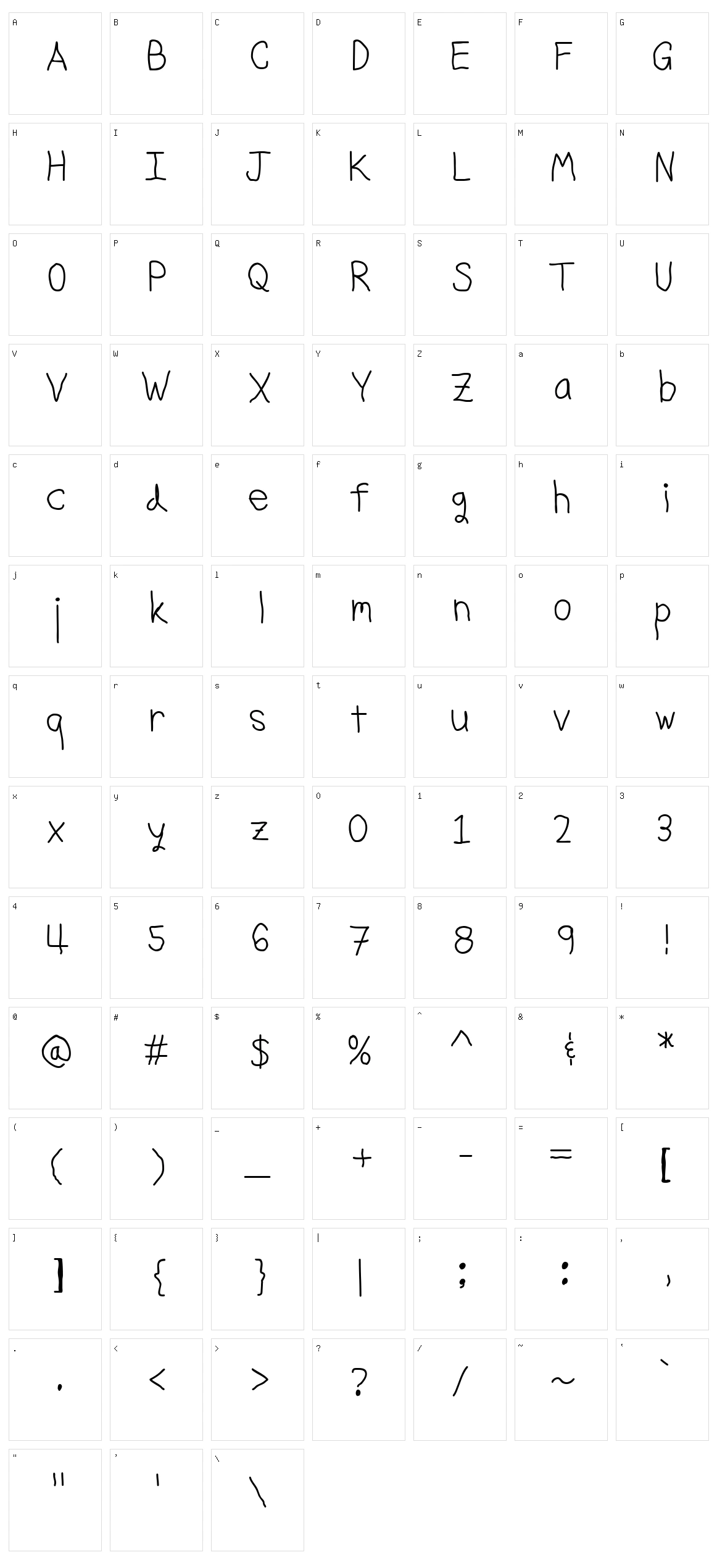 Granite Letter Character Set