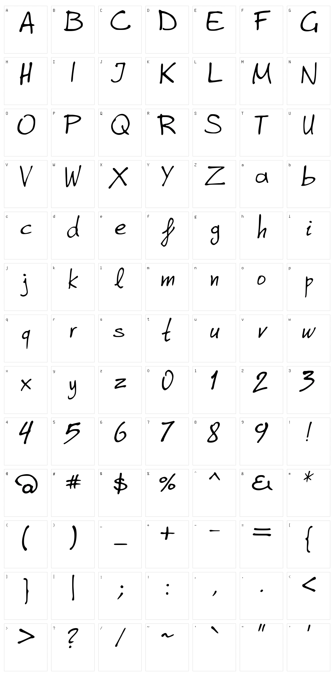 Graphe Alpha Character Set