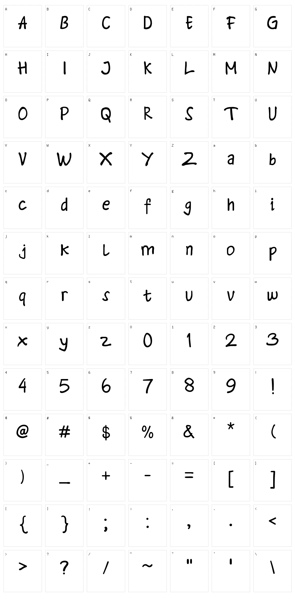 Gravaree Character Set