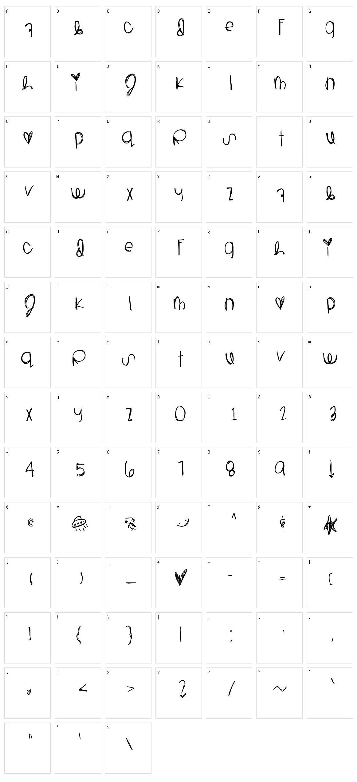 Gravity Character Set