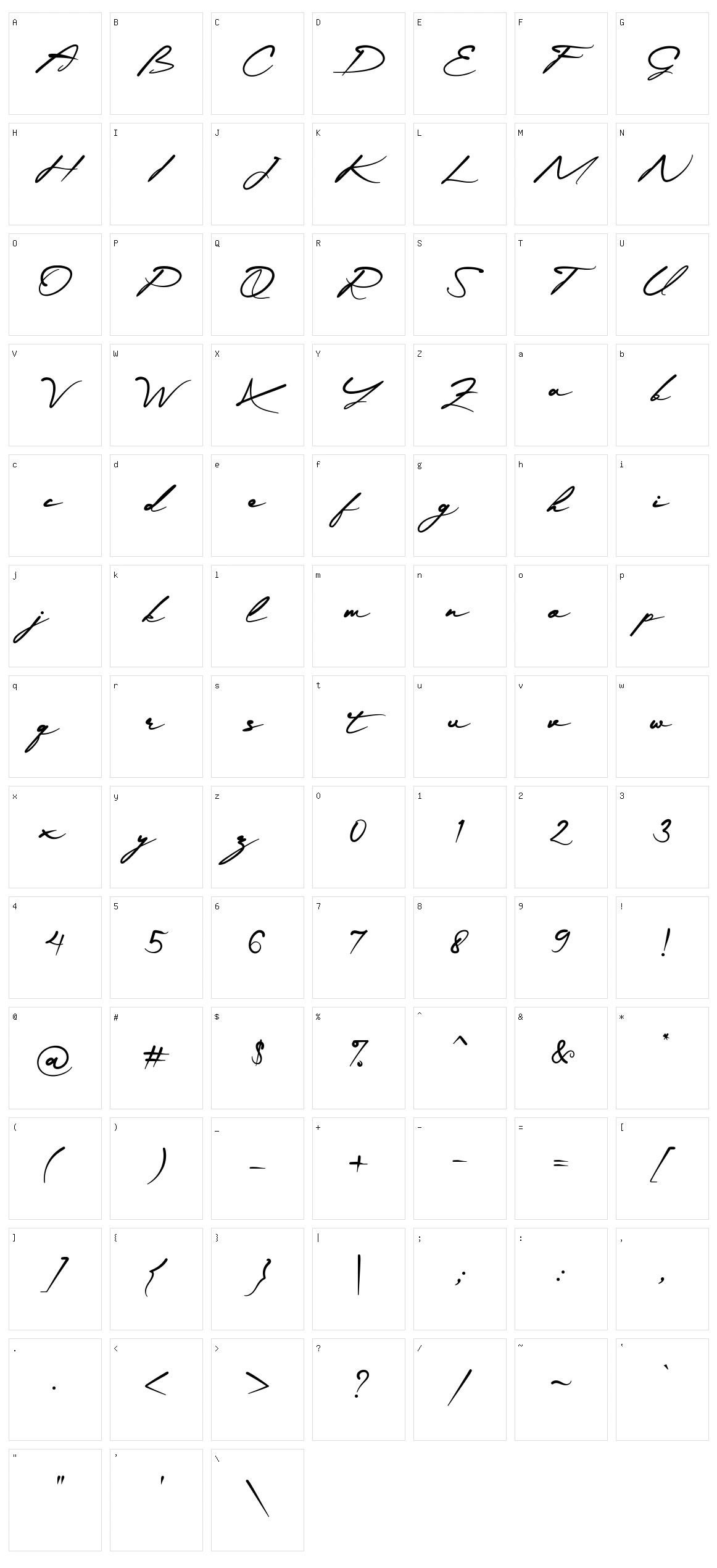 Grayphene Character Set