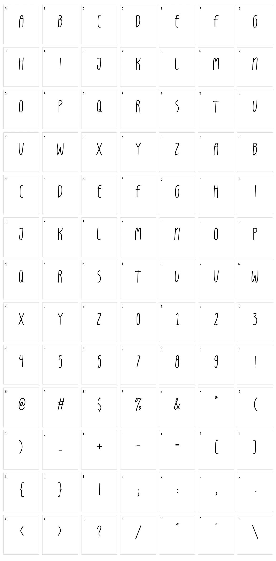 Great Banana Script Character Set