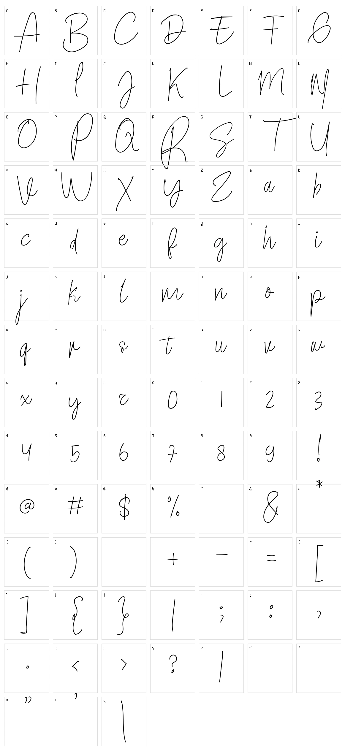 Great Signature Character Set