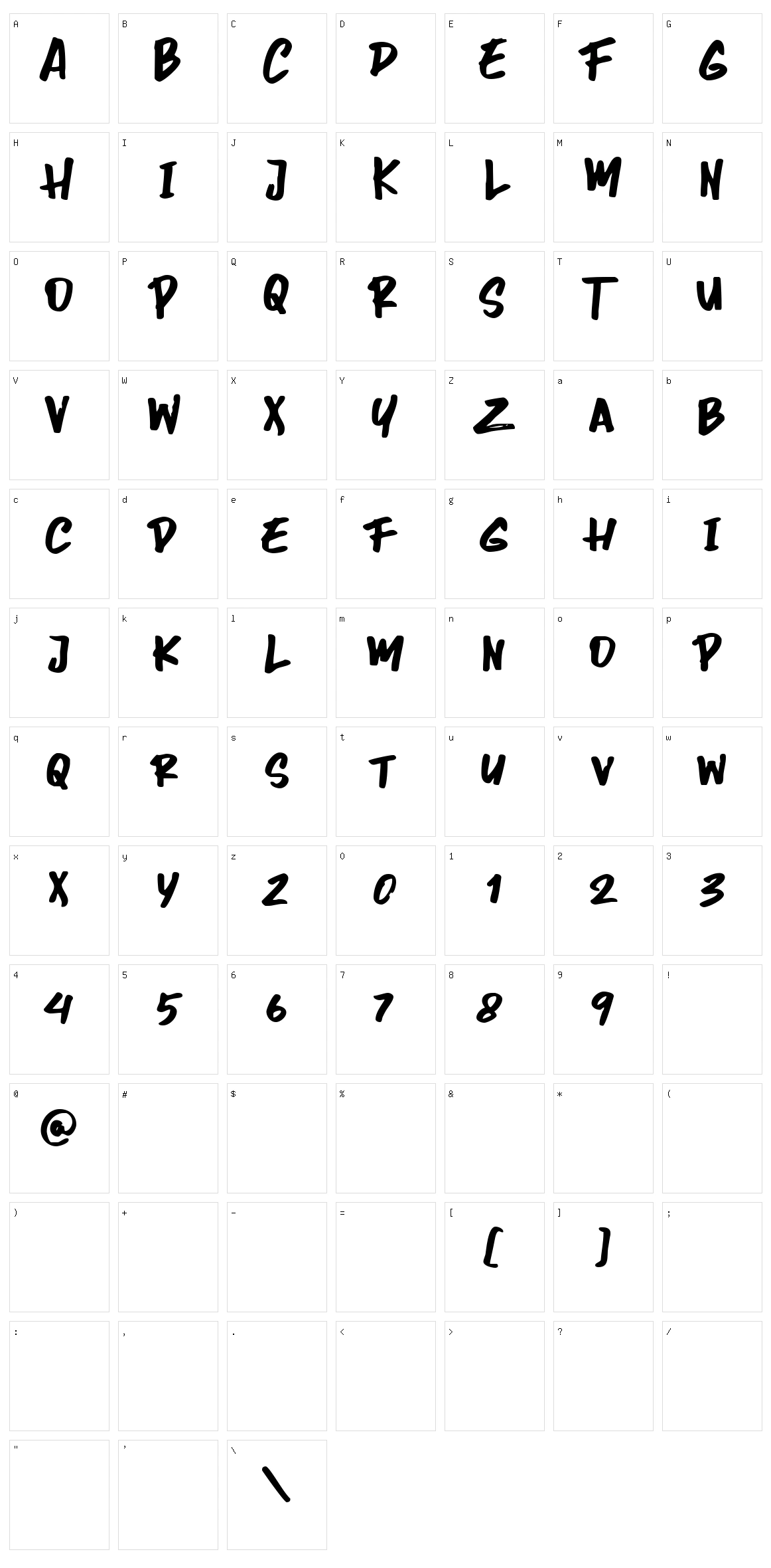 Greathunt Character Set