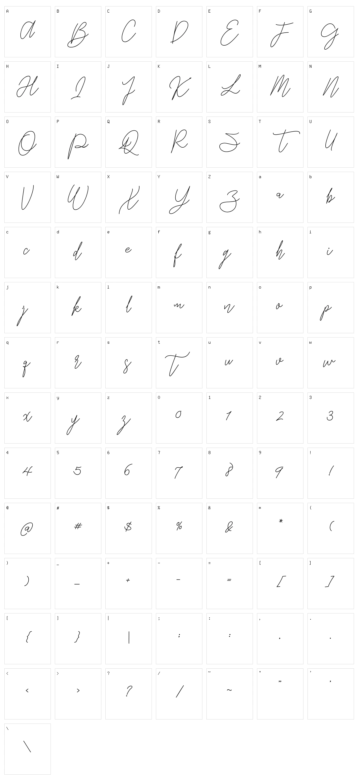 Gredom Character Set