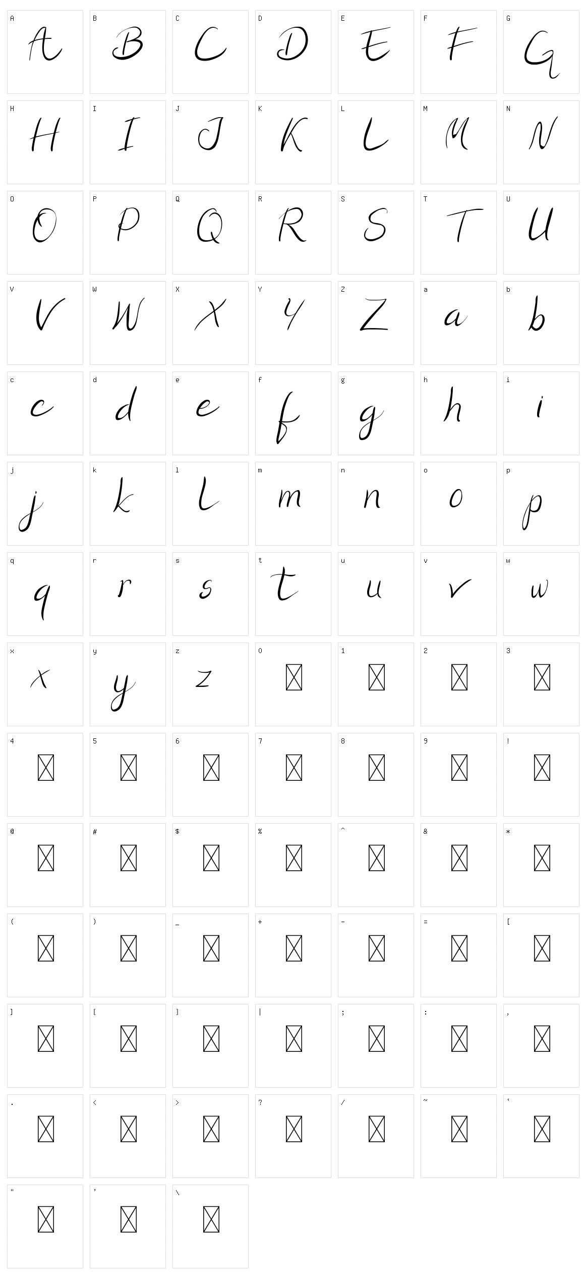 Greentler Character Set