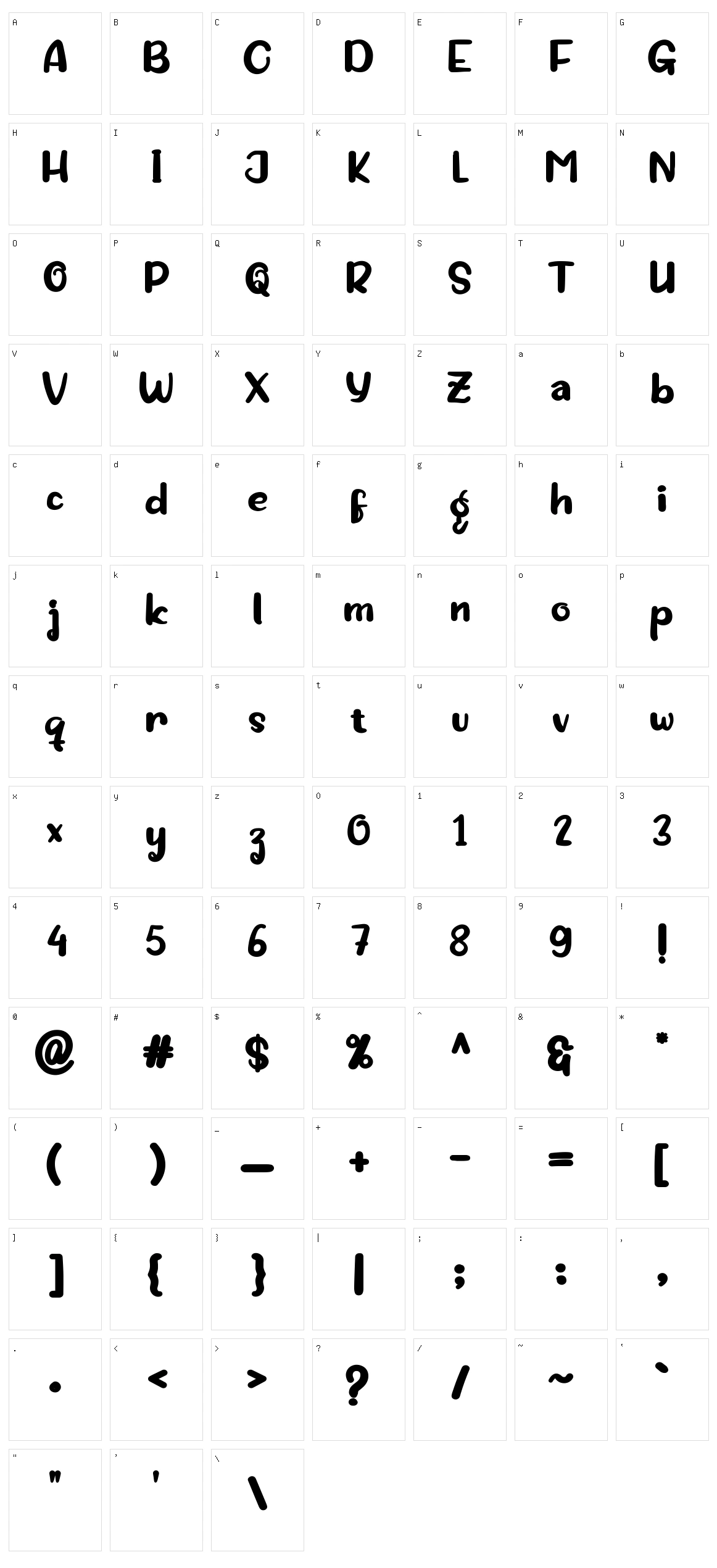 Grefy Character Set