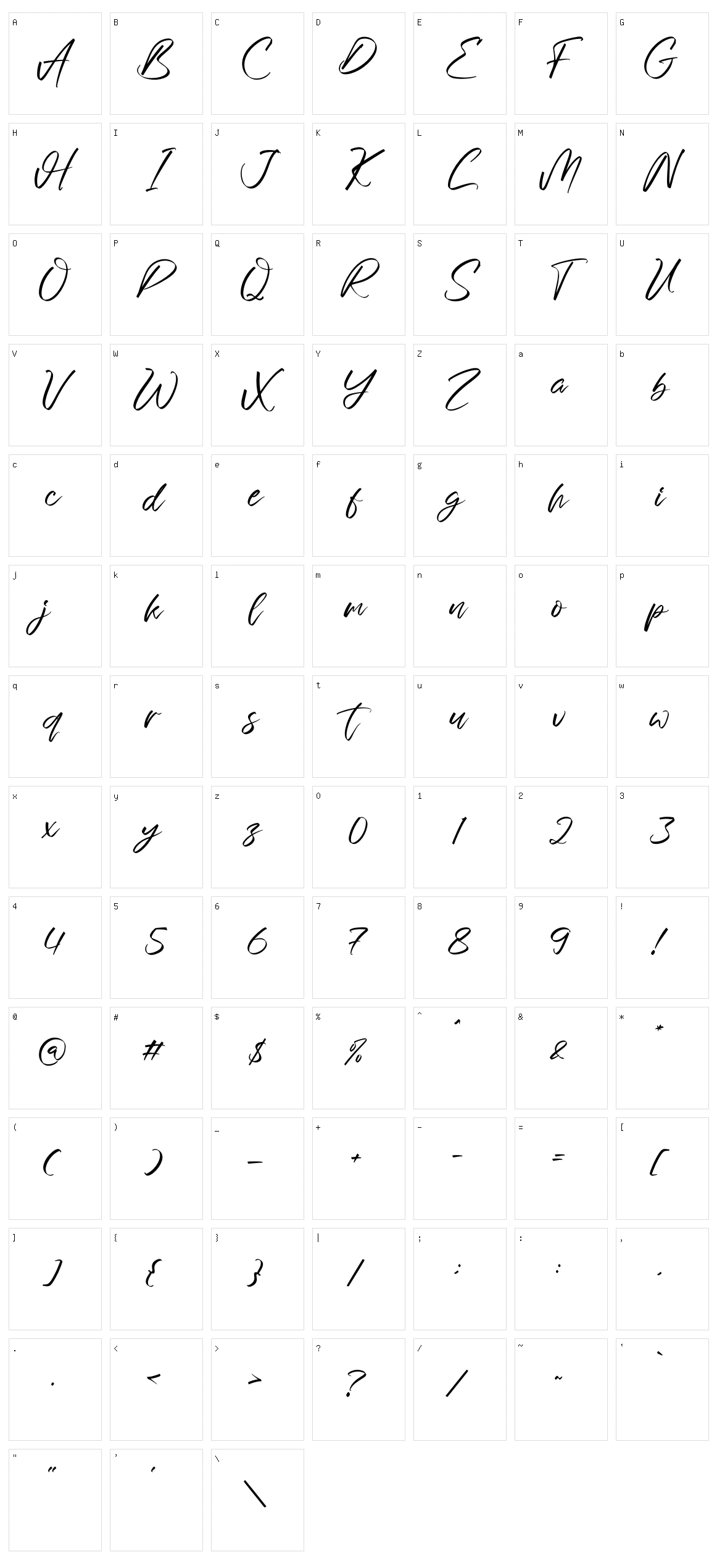 Growhitte Character Set