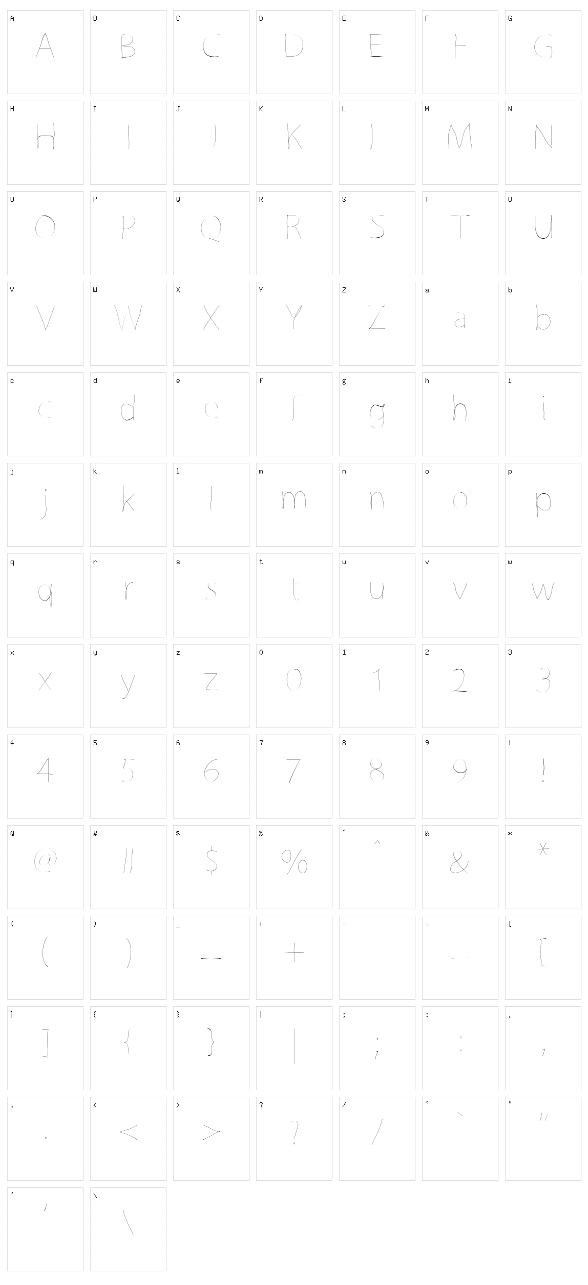 Grutch Line Character Set