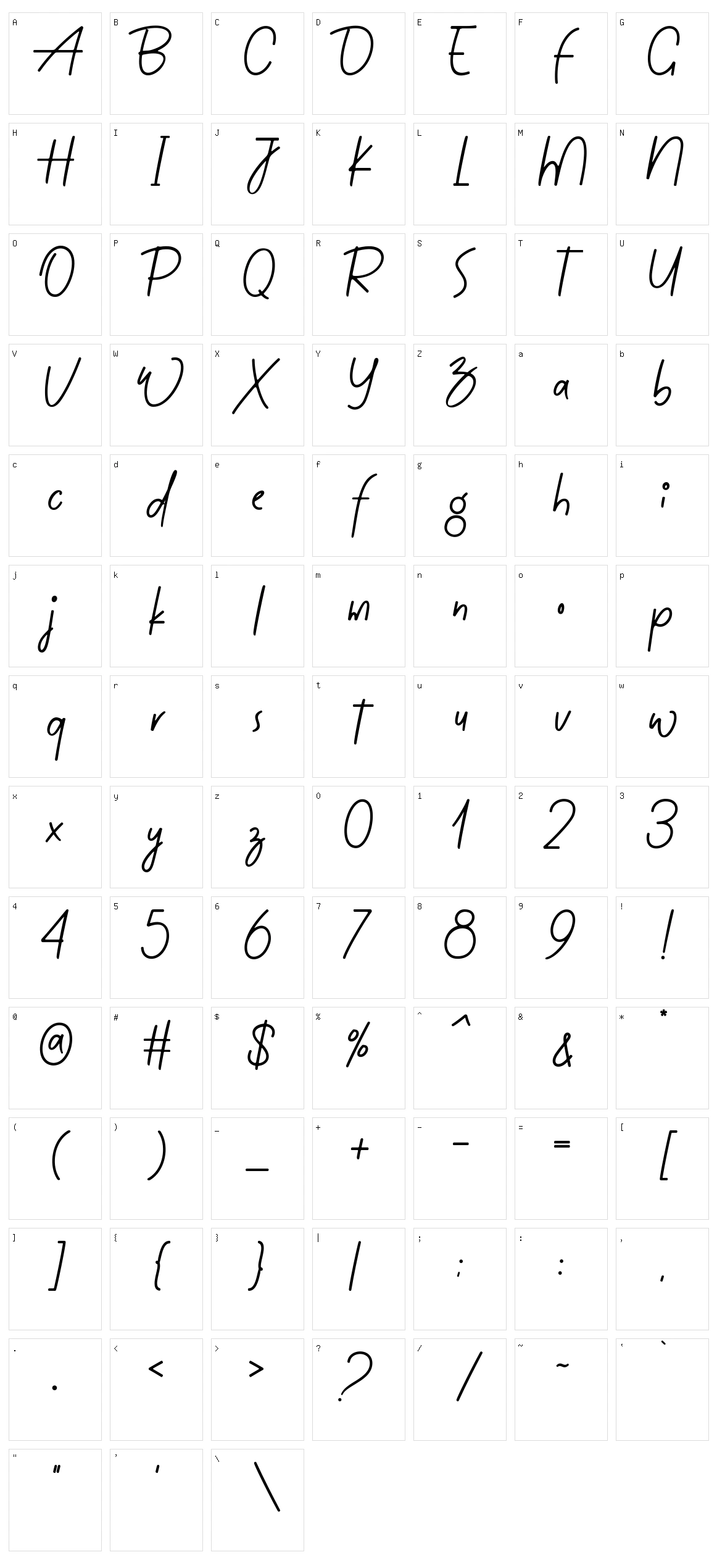 Guastica Character Set