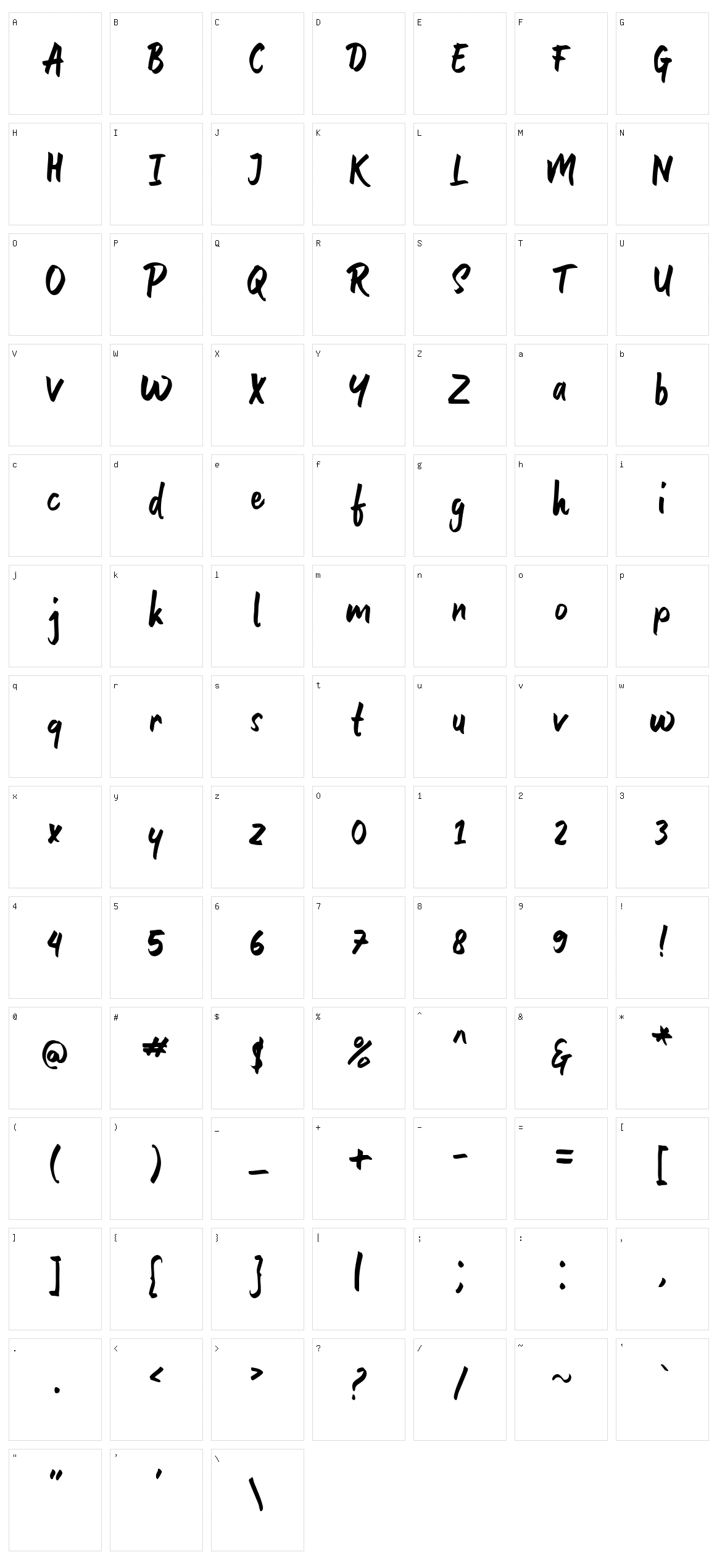 Gultan Bonte Character Set