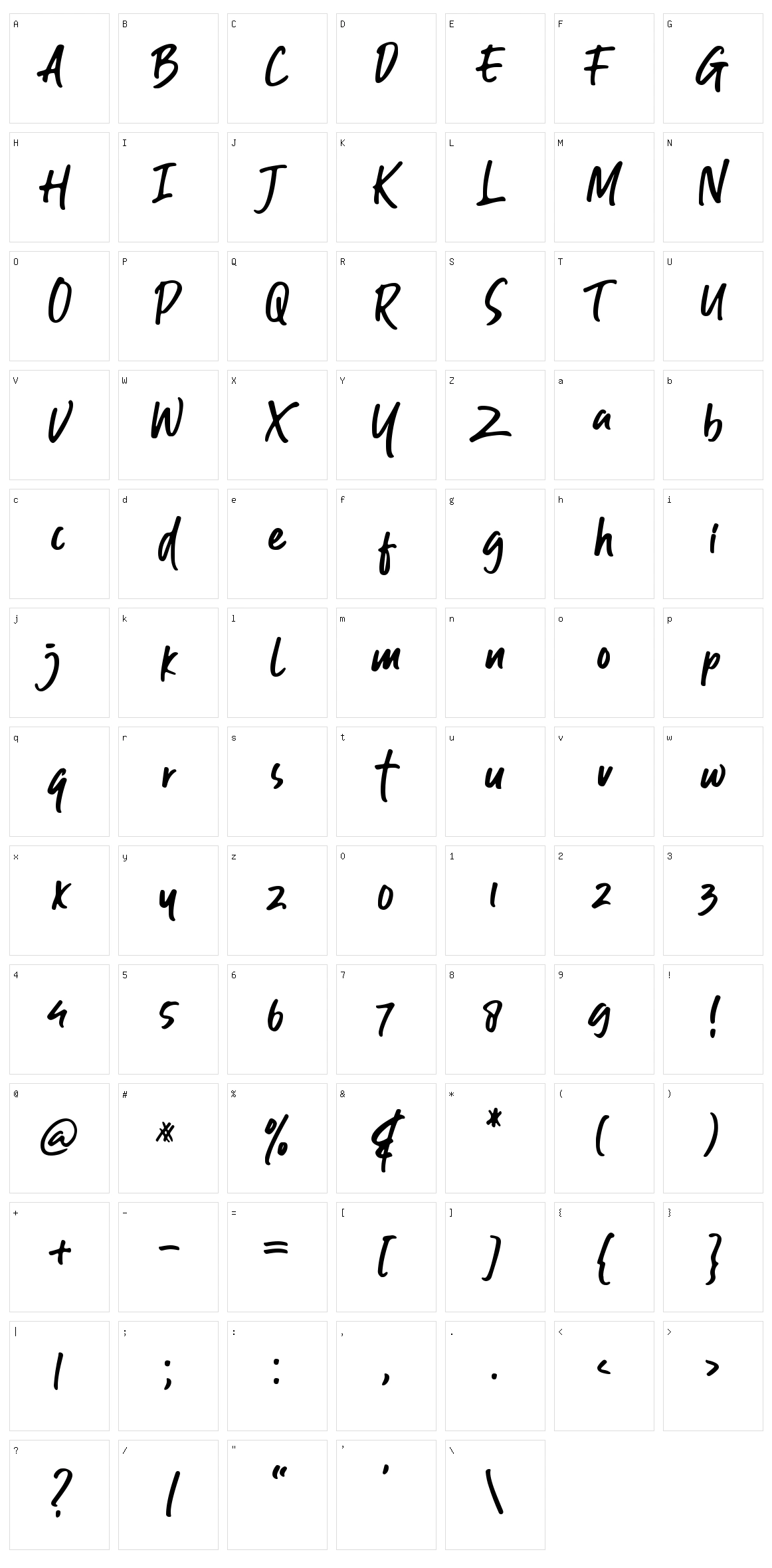 Guthen Bloots Character Set