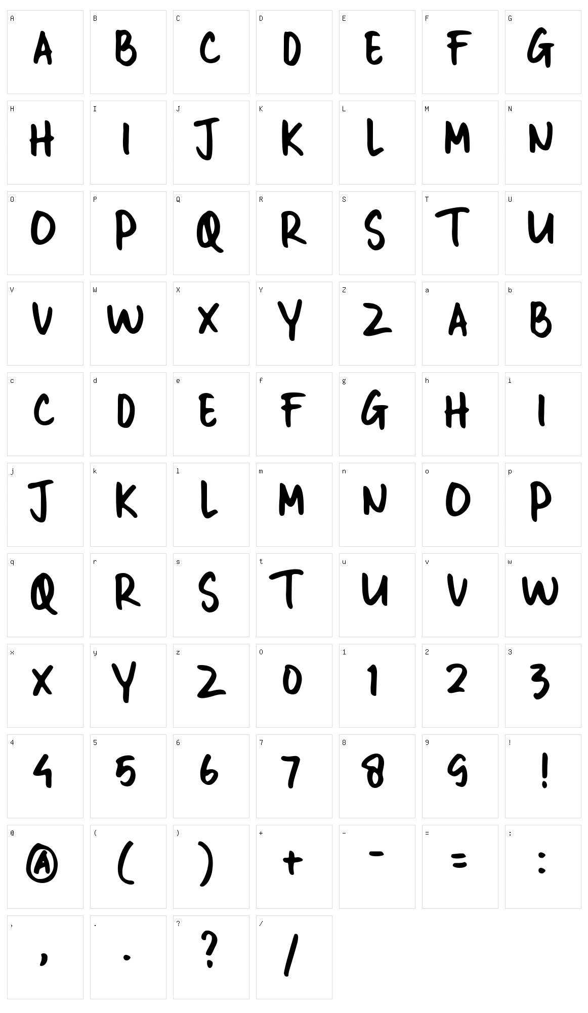 Guthen Bloots Allcaps Character Set