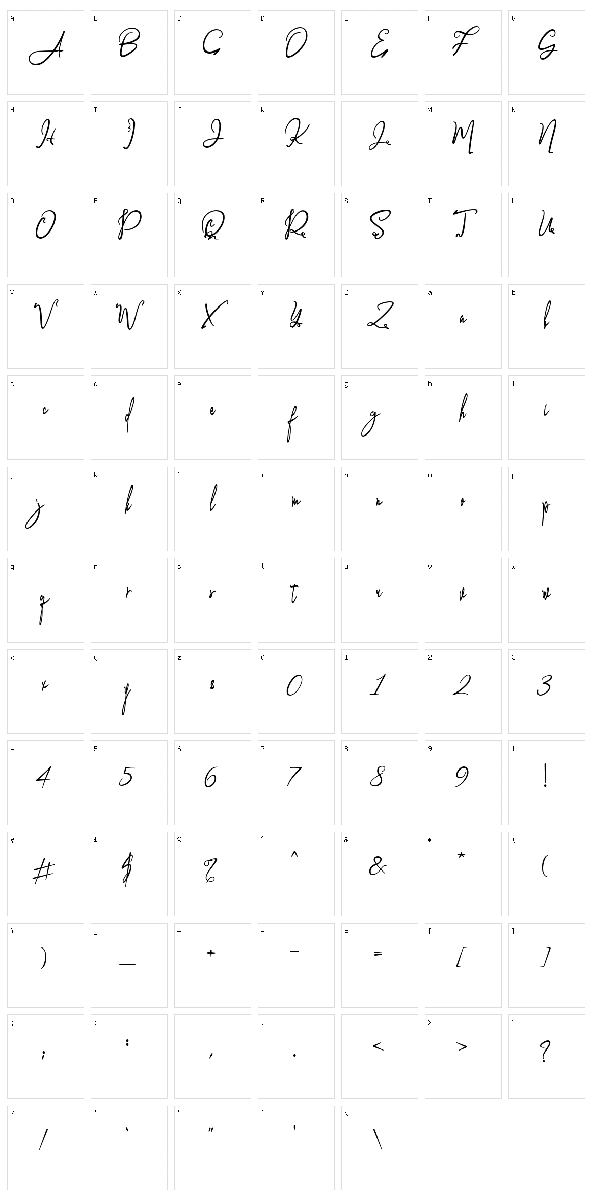 Gwothmey Character Set