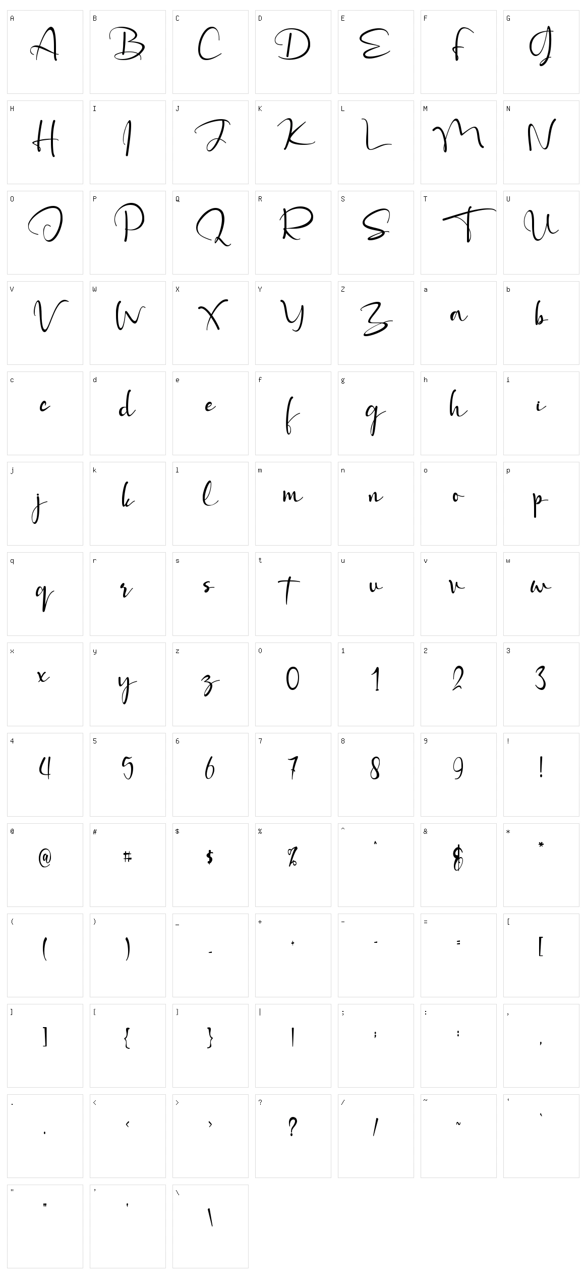 Hadriel Character Set