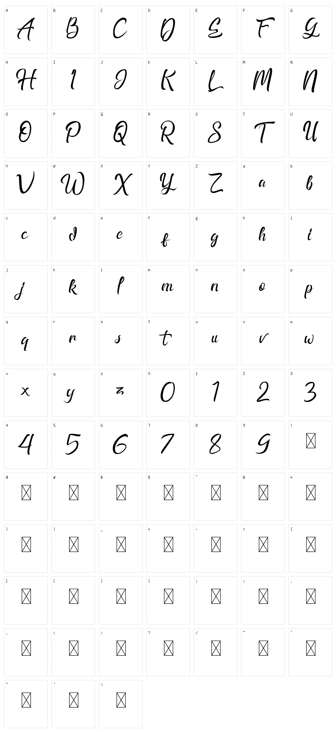 Hahagia Character Set
