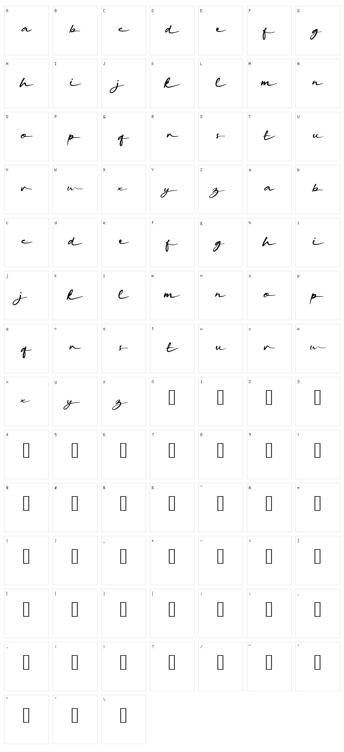 Haina Character Set