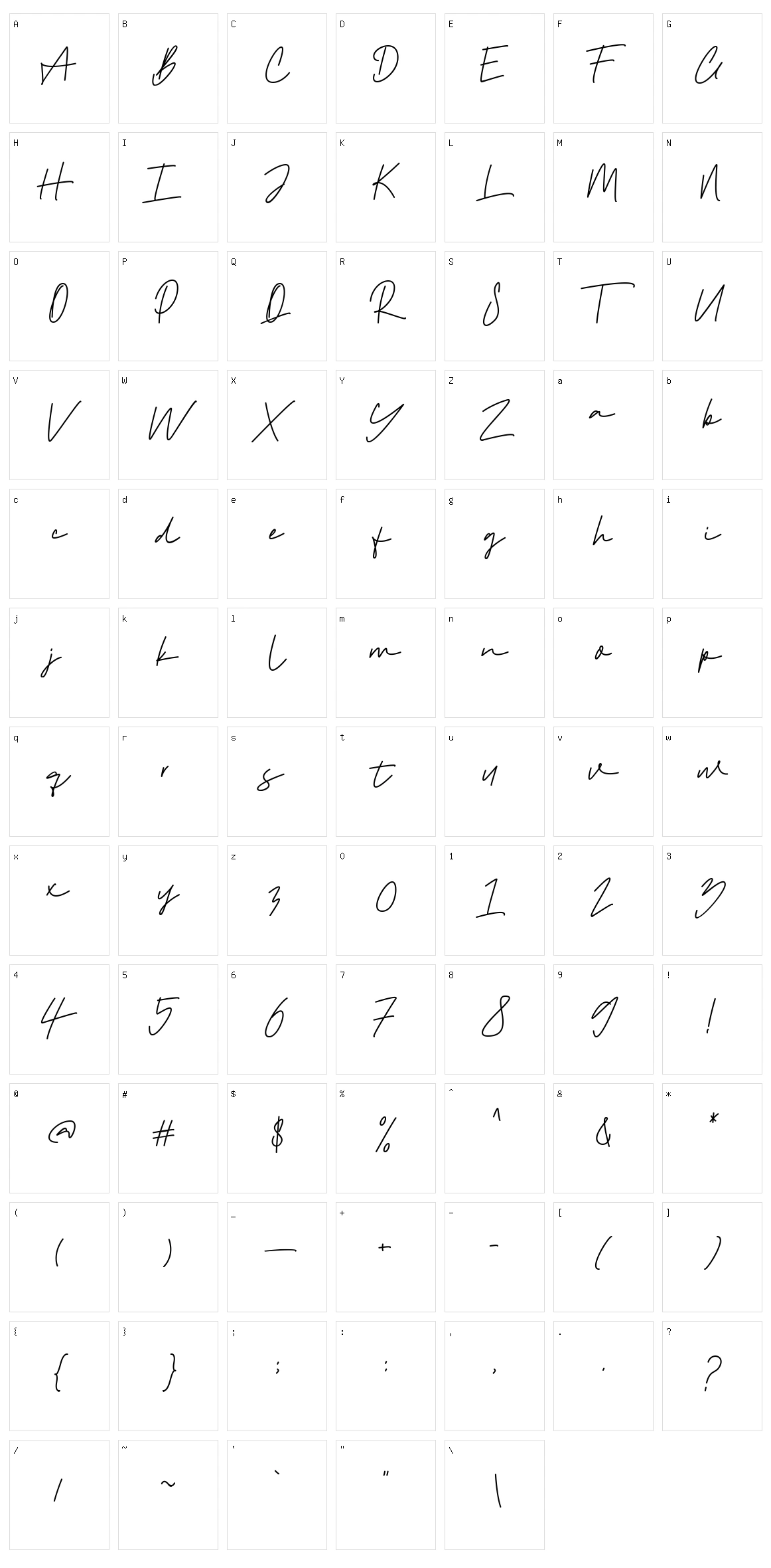 Haklam Character Set