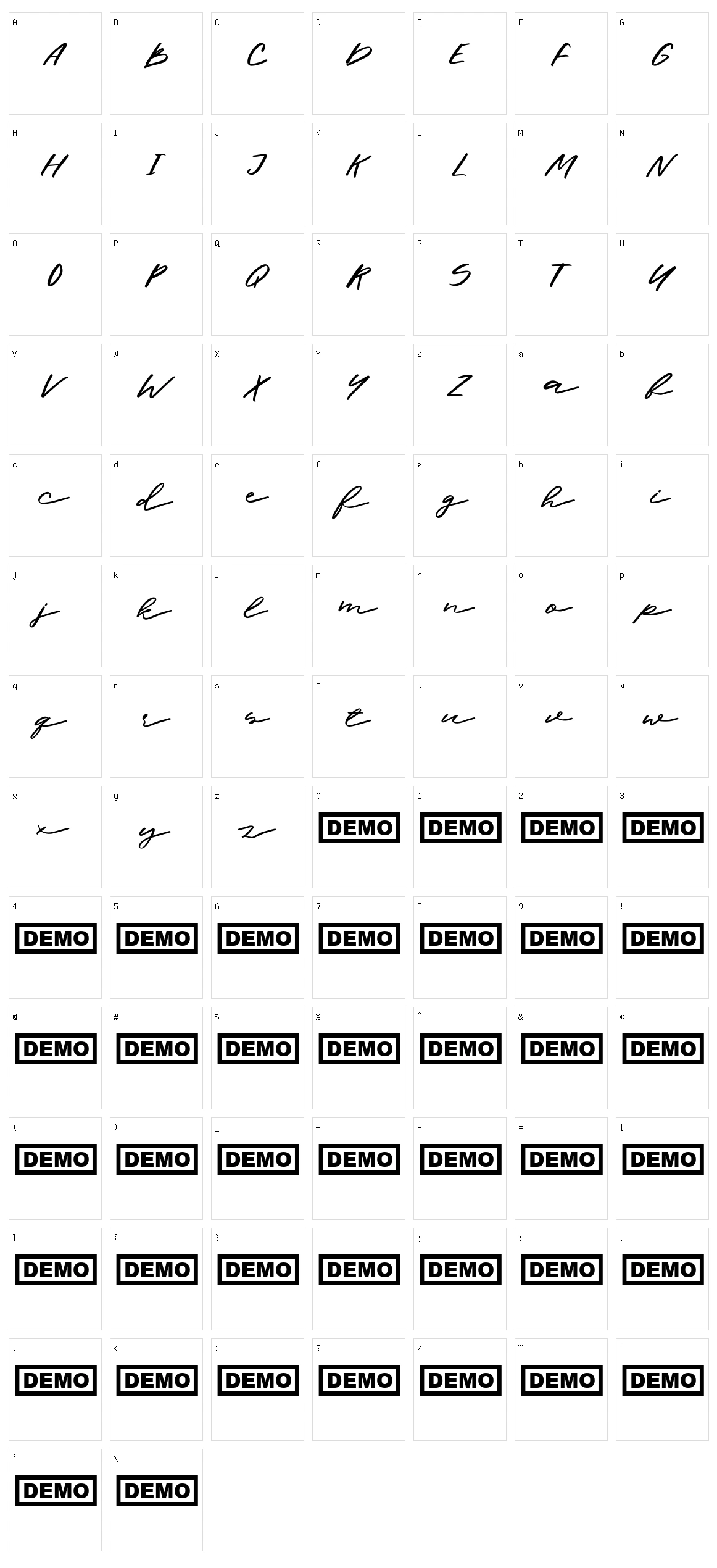 Halbrein Character Set