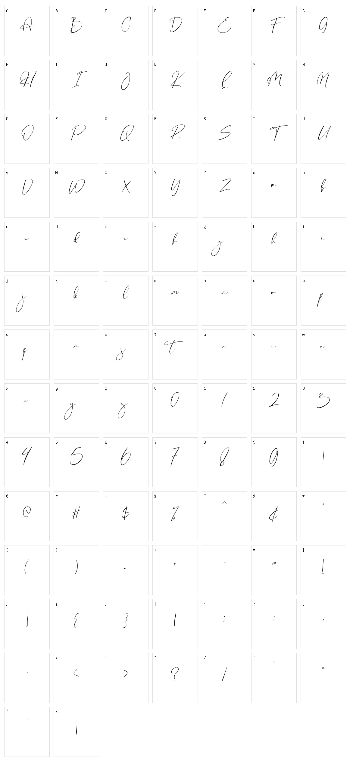 Halestond Character Set