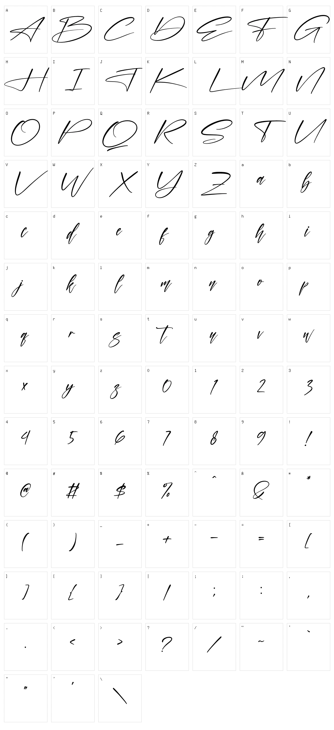 Halimunde Signature Character Set
