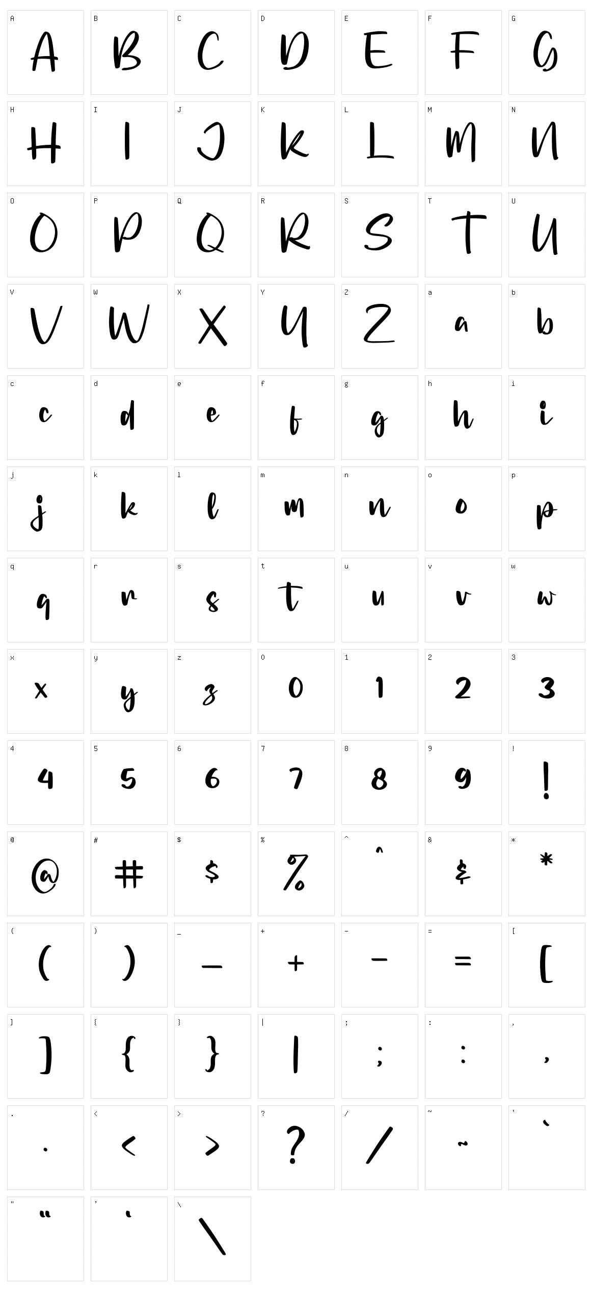 Halistera Character Set