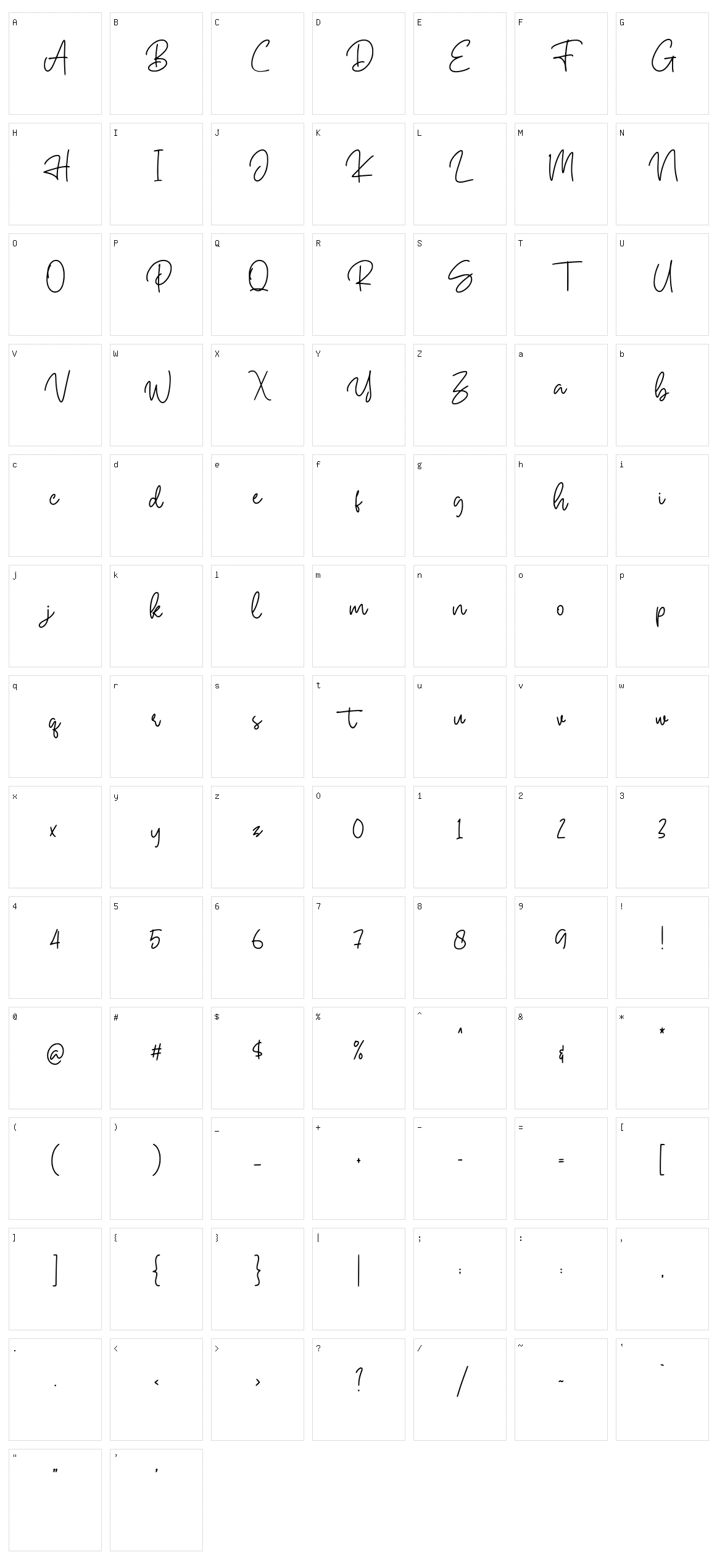 Hallywood Character Set