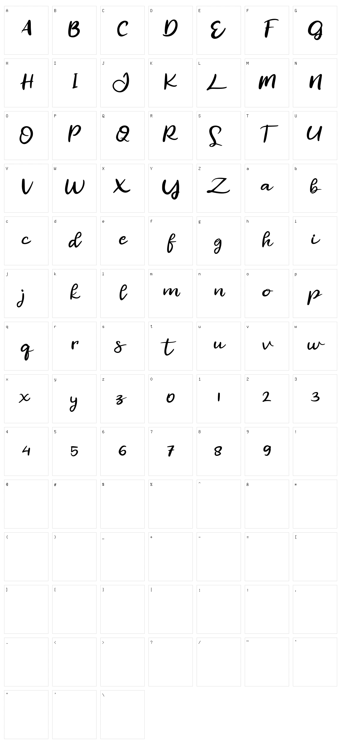 Halmore Character Set