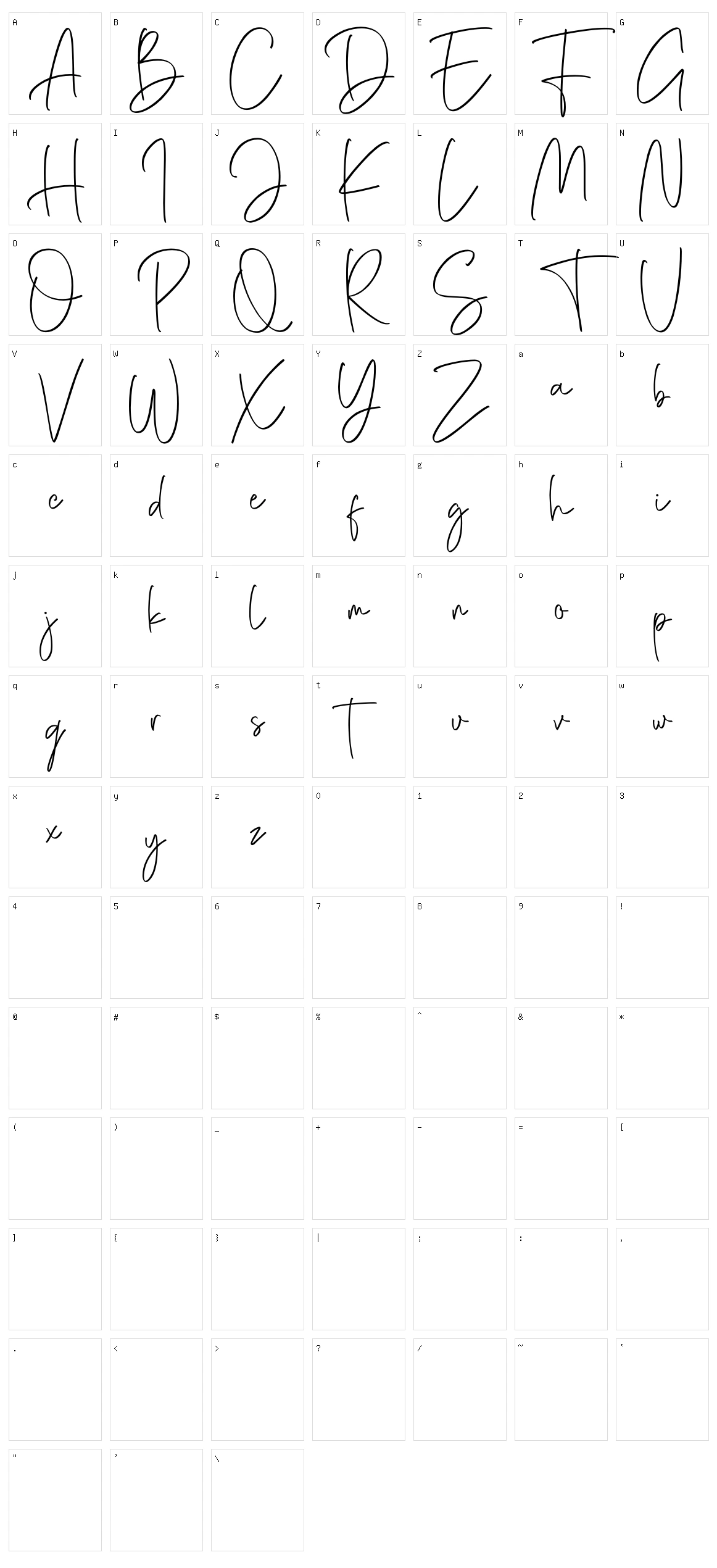 Hamellista Character Set