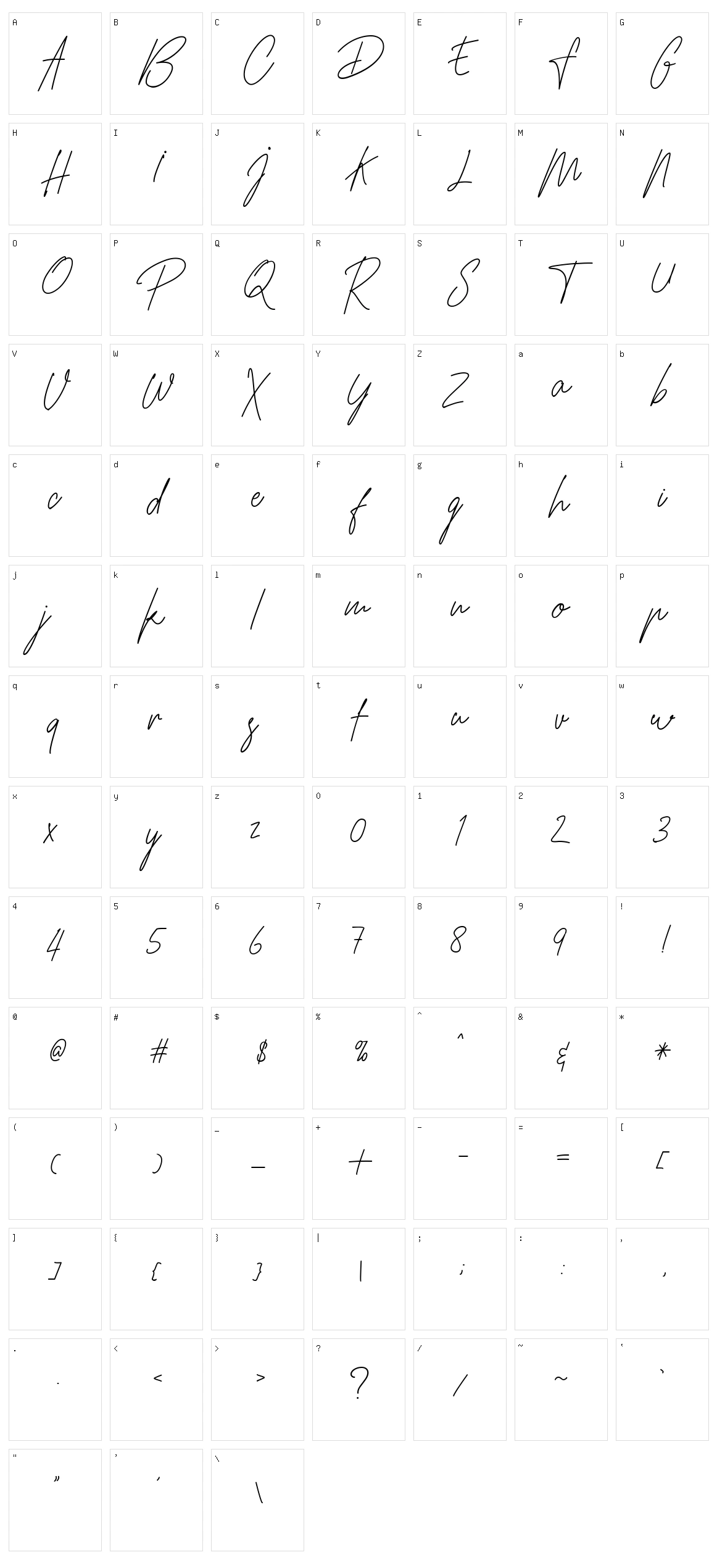 Hamillton Character Set