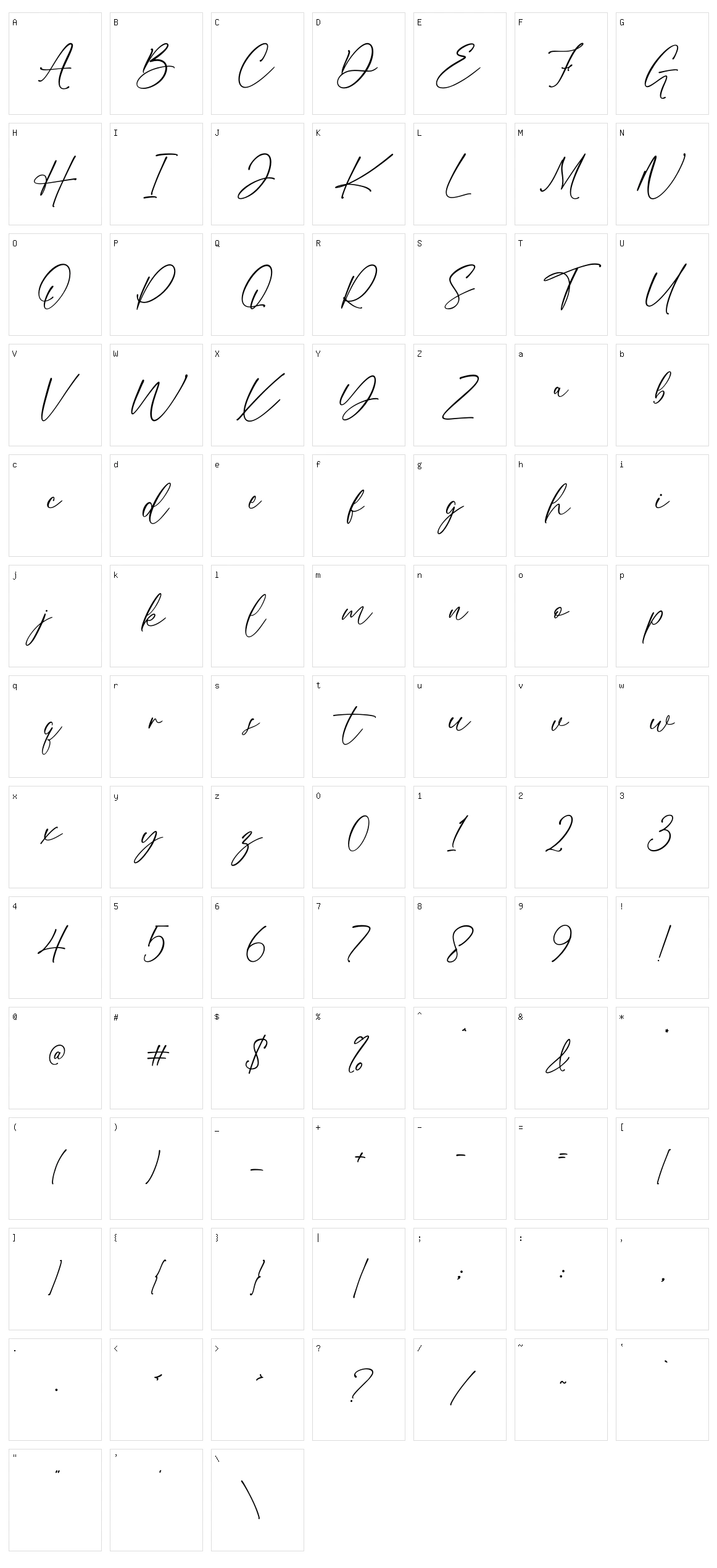 Hamilton Character Set