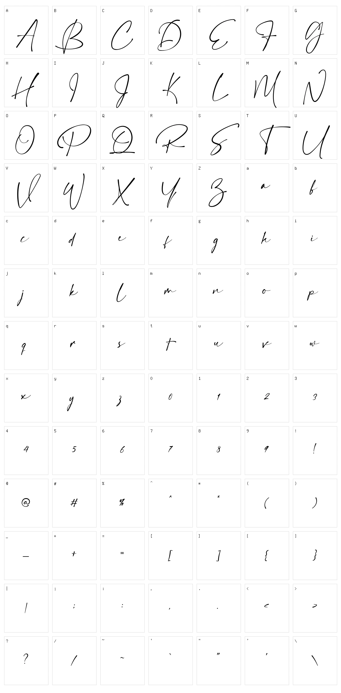 Hamiltone Character Set