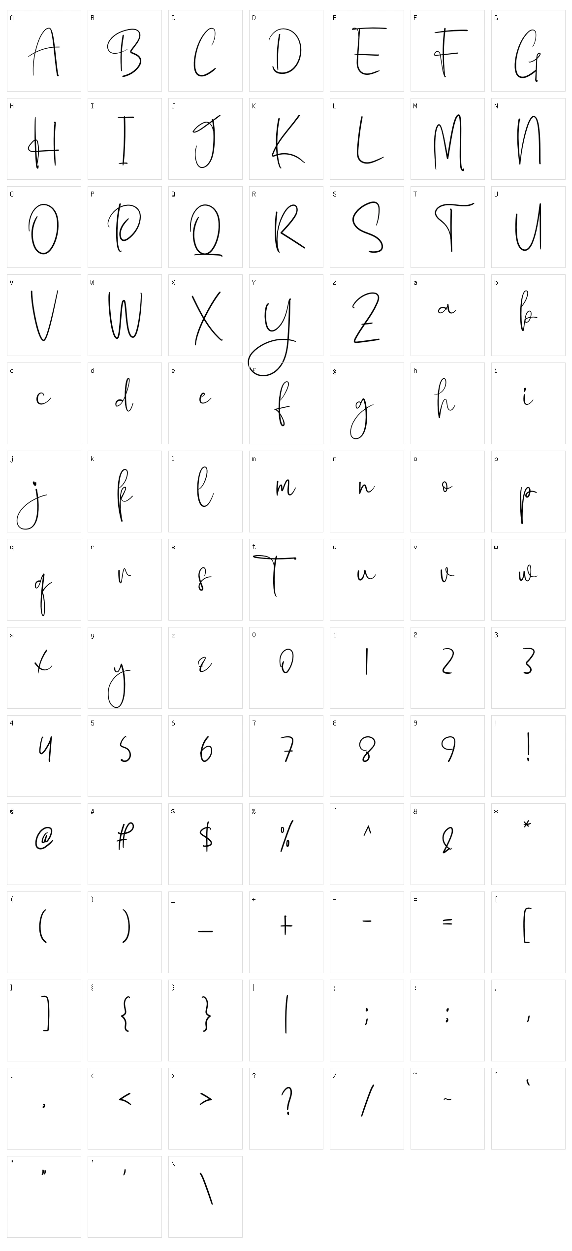 Hamington Character Set