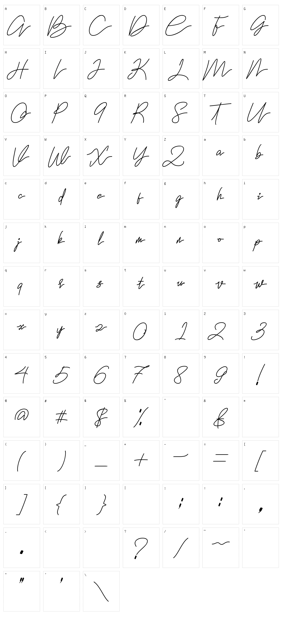 Hanabilla Character Set