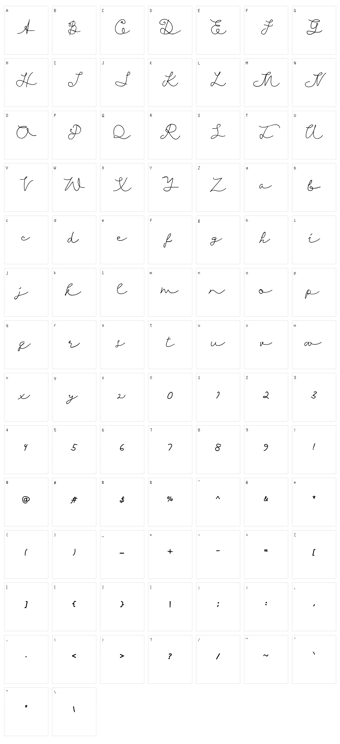 Hananiah Character Set