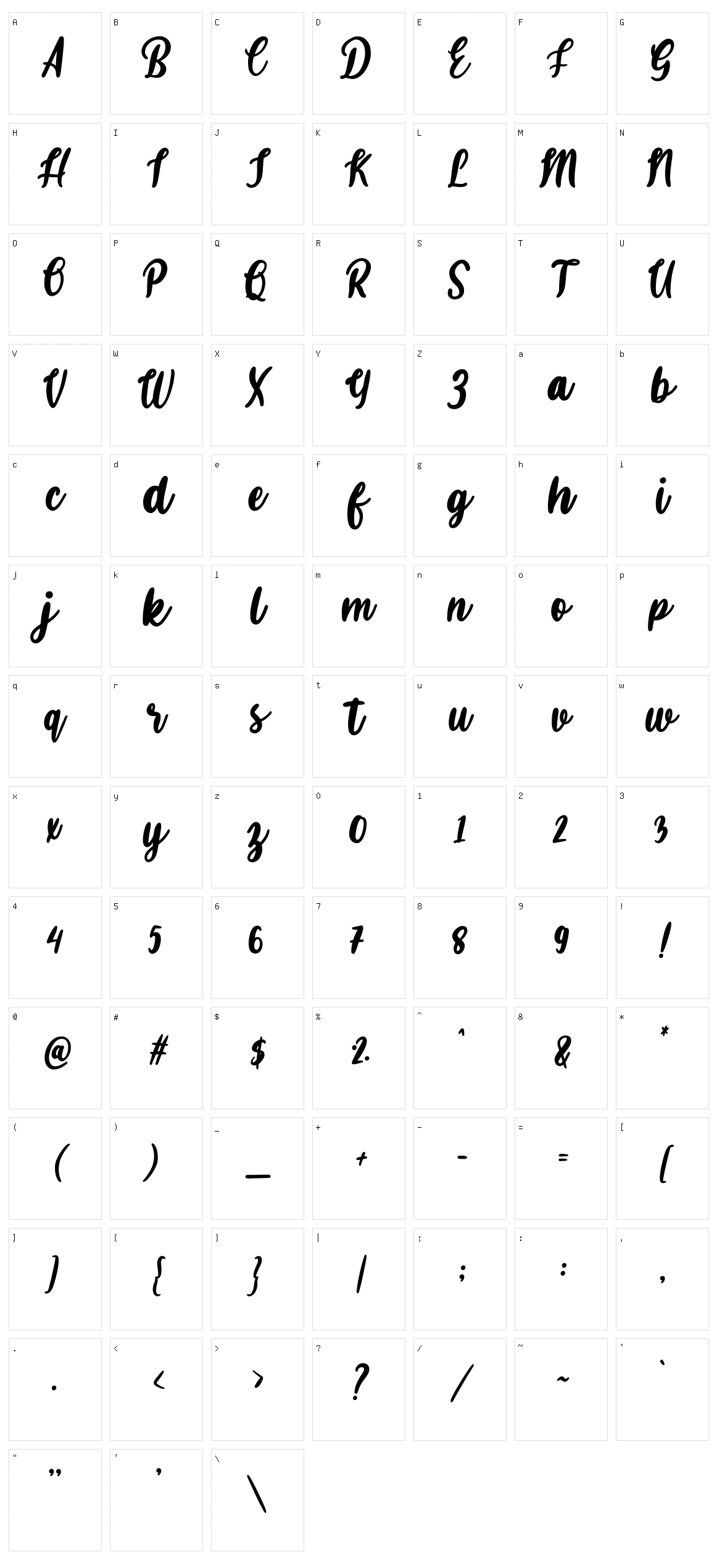 Hanastly Character Set