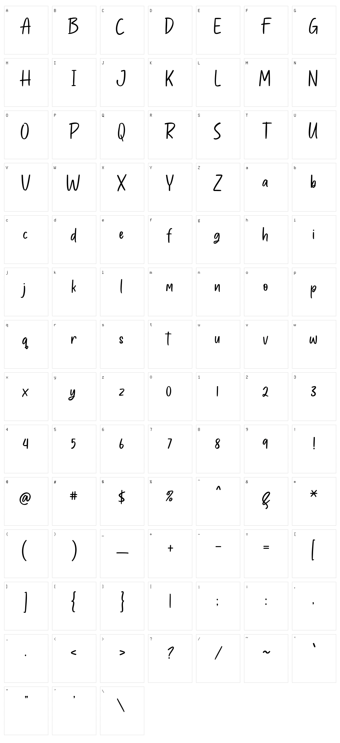 Hand Marker Character Set