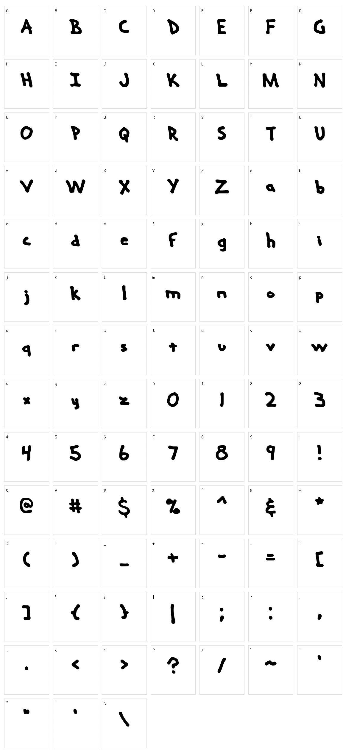 Hand Me Down Character Set