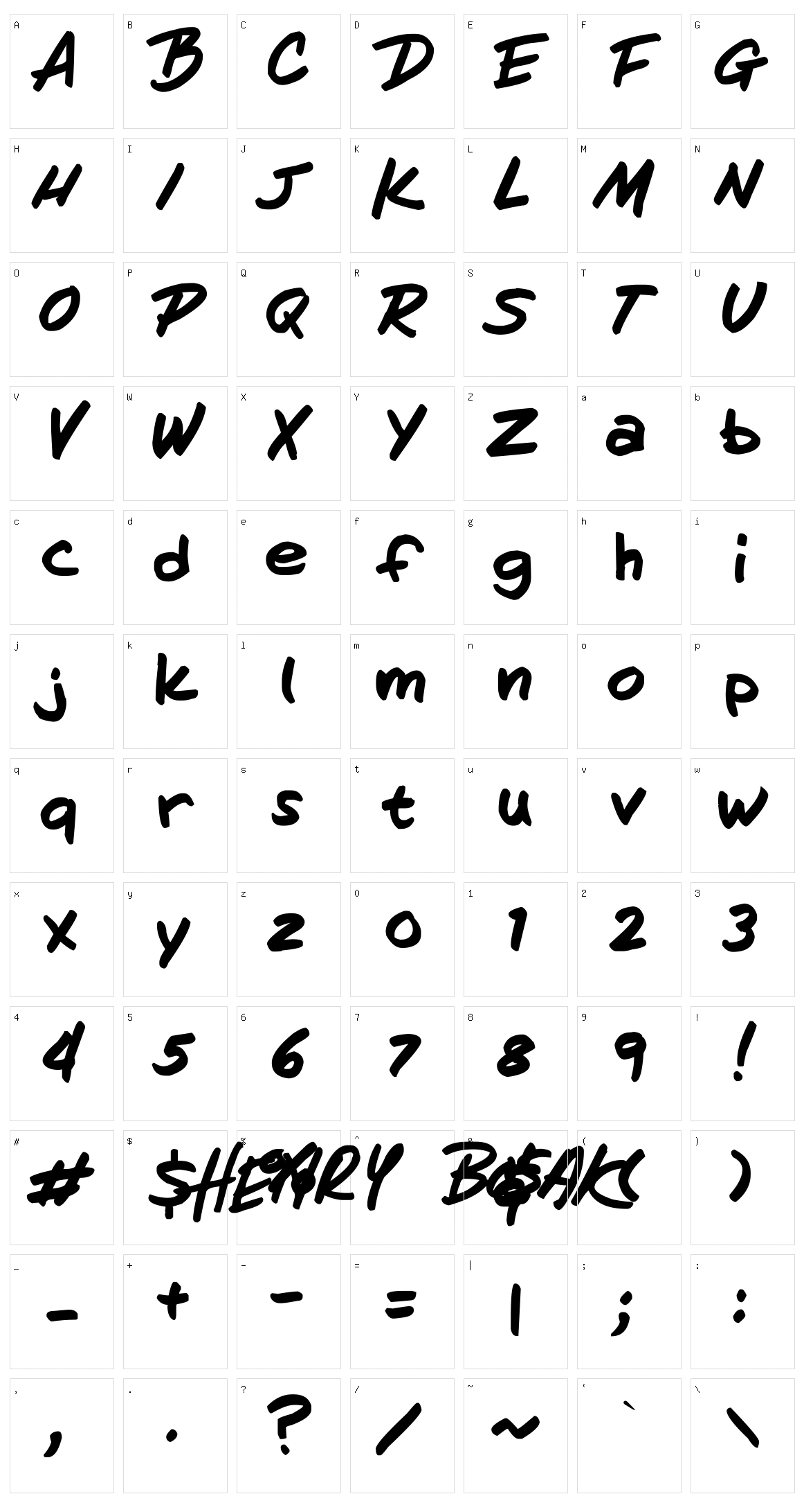 Hand of Henry Character Set