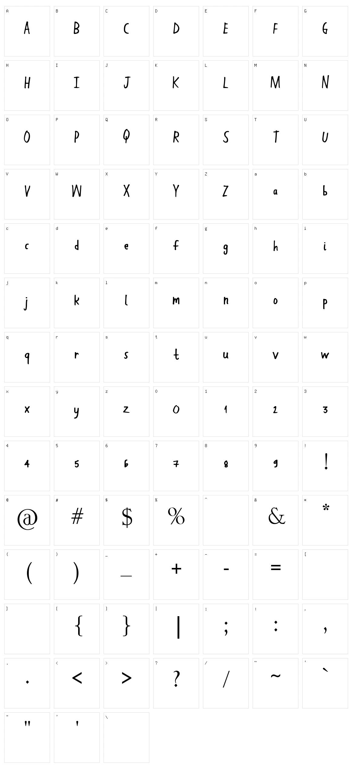 Hand Work Character Set