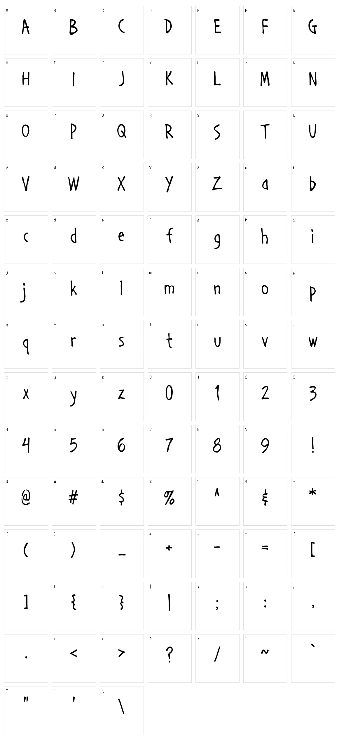 Handage AOE Character Set